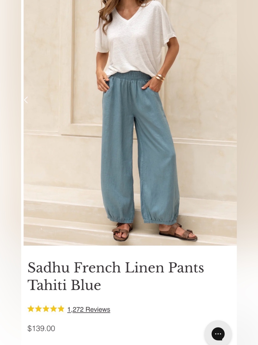 NWT NOMAD SADHU FRENCH LINEN PANTS - Picture 1 of 9
